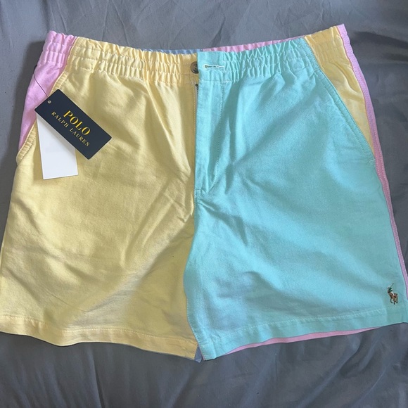 Big Boys Sz 18 Classic Prepster Colorblocked Oxford Shorts - Picture 4 of 5